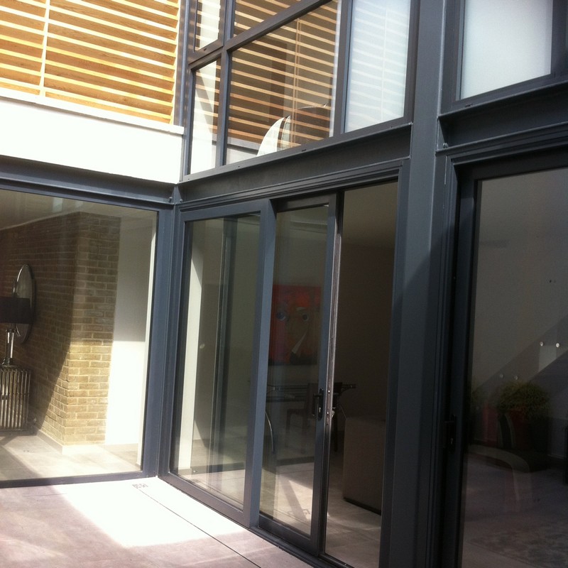 Anthracite aluminium sliding patio doors fitted in Elephant & Castle